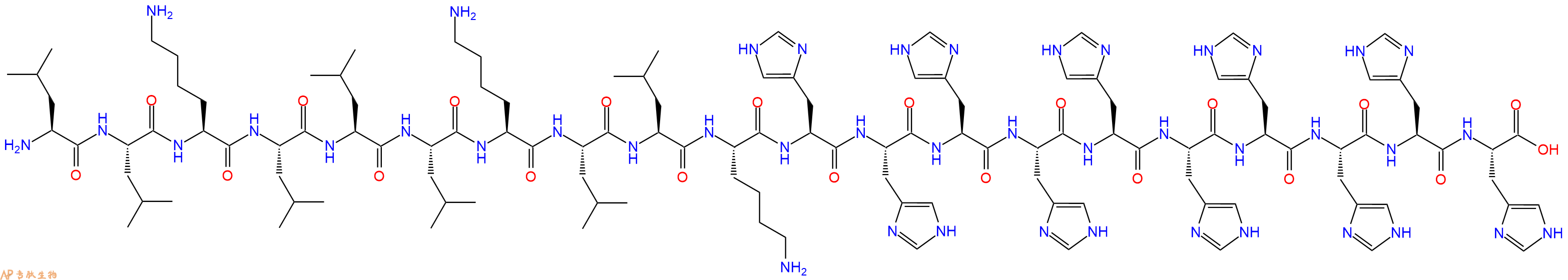 专肽生物产品H2N-Leu-Leu-Lys-Leu-Leu-Leu-Lys-Leu-Leu-Lys-His-His-His-His-His-His-His-His-His-His-OH