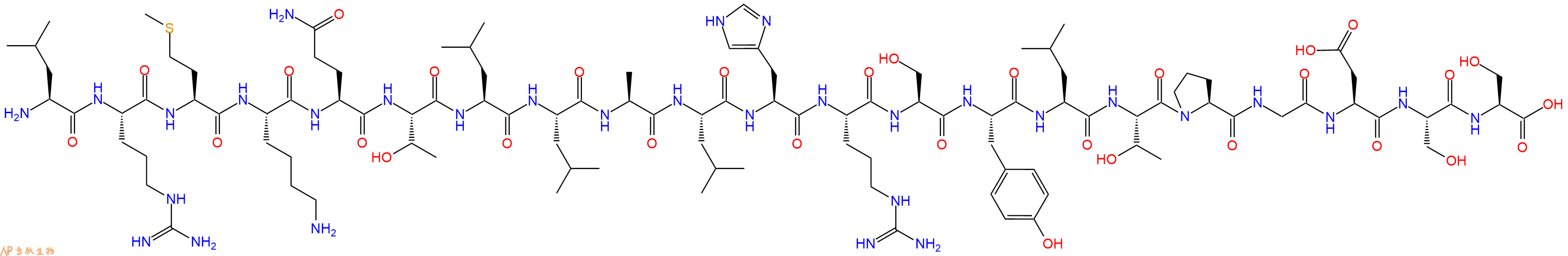 专肽生物产品H2N-Leu-Arg-Met-Lys-Gln-Thr-Leu-Leu-Ala-Leu-His-Arg-Ser-Tyr-Leu-Thr-Pro-Gly-Asp-Ser-Ser-OH