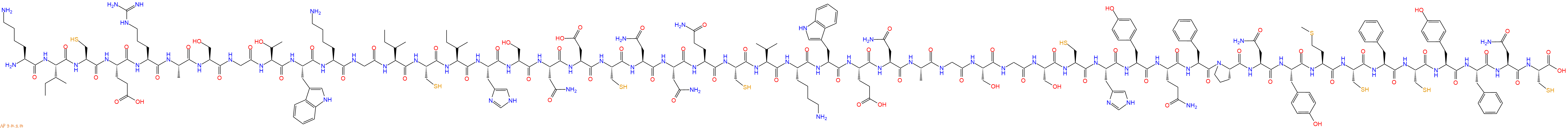 专肽生物产品H2N-Lys-Ile-Cys-Glu-Arg-Ala-Ser-Gly-Thr-Trp-Lys-Gly-Ile-Cys-Ile-His-Ser-Asn-Asp-Cys-Asn-Asn-Gln-Cys-Val-Lys-Trp-Glu-Asn-Ala-Gly-Ser-Gly-Ser-Cys-His-Tyr-Gln-Phe-Pro-Asn-Tyr-Met-Cys-Phe-Cys-Tyr-Phe-Asn-Cys-OH