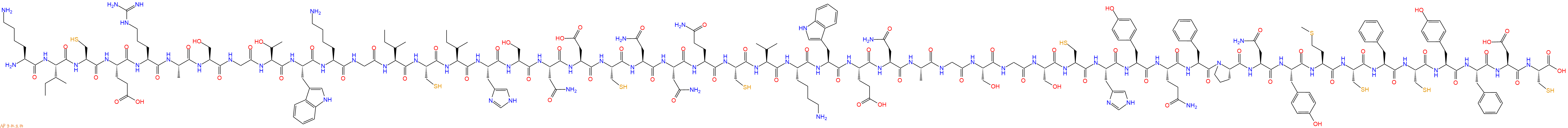 专肽生物产品H2N-Lys-Ile-Cys-Glu-Arg-Ala-Ser-Gly-Thr-Trp-Lys-Gly-Ile-Cys-Ile-His-Ser-Asn-Asp-Cys-Asn-Asn-Gln-Cys-Val-Lys-Trp-Glu-Asn-Ala-Gly-Ser-Gly-Ser-Cys-His-Tyr-Gln-Phe-Pro-Asn-Tyr-Met-Cys-Phe-Cys-Tyr-Phe-Asp-Cys-OH