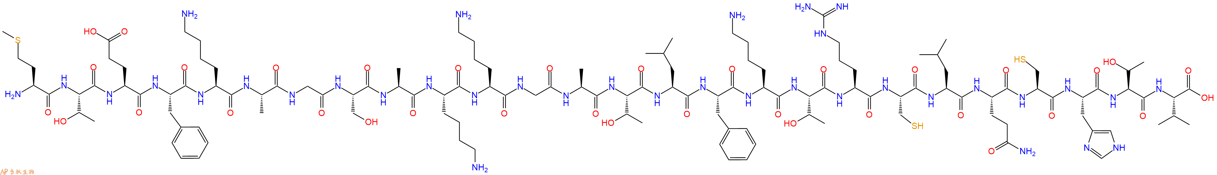专肽生物产品H2N-Met-Thr-Glu-Phe-Lys-Ala-Gly-Ser-Ala-Lys-Lys-Gly-Ala-Thr-Leu-Phe-Lys-Thr-Arg-Cys-Leu-Gln-Cys-His-Thr-Val-OH
