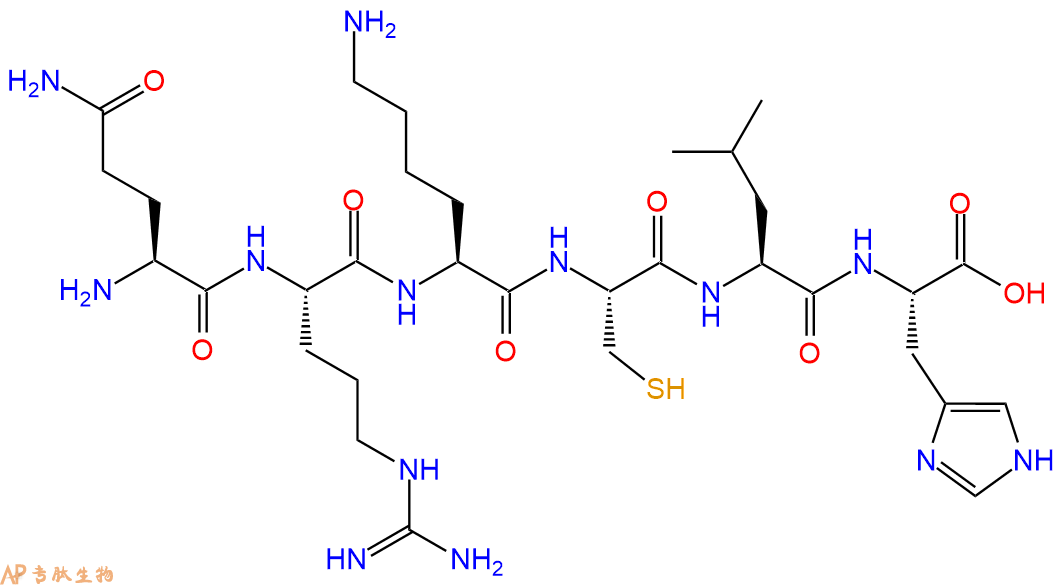 专肽生物产品H2N-Gln-Arg-Lys-Cys-Leu-His-OH