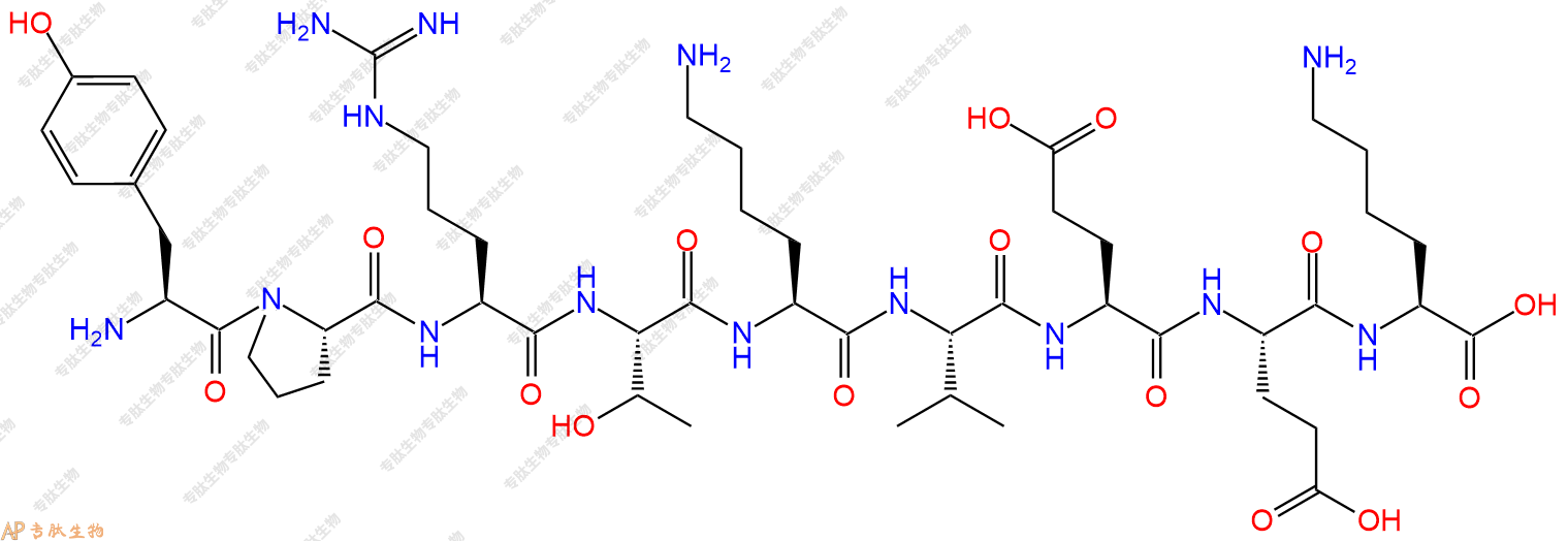 专肽生物产品H2N-Tyr-Pro-Arg-Thr-Lys-Val-Glu-Glu-Lys-OH