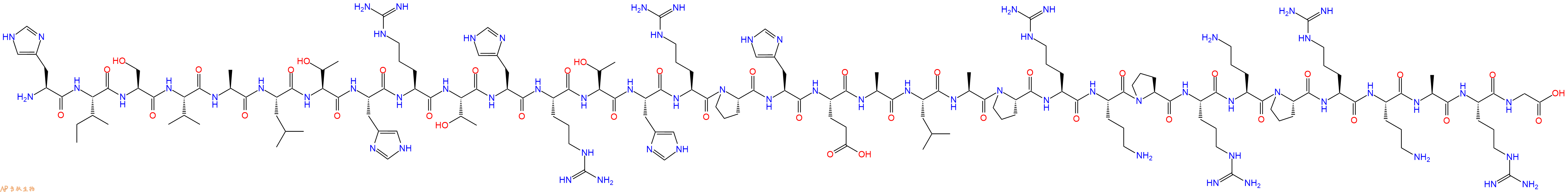 专肽生物产品H2N-His-Ile-Ser-Val-Ala-Leu-Thr-His-Arg-Thr-His-Arg-Thr-His-Arg-Pro-His-Glu-Ala-Leu-Ala-Pro-Arg-Orn-Pro-Arg-Orn-Pro-Arg-Orn-Ala-Arg-Gly-OH