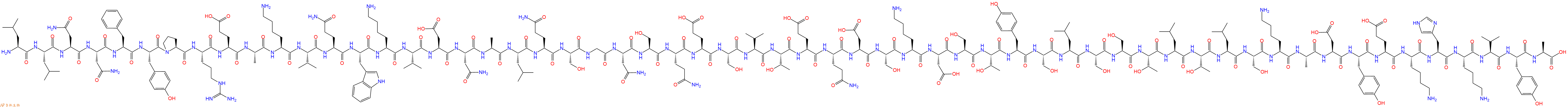 专肽生物产品H2N-Leu-Leu-Asn-Asn-Phe-Tyr-Pro-Arg-Glu-Ala-Lys-Val-Gln-Trp-Lys-Val-Asp-Asn-Ala-Leu-Gln-Ser-Gly-Asn-Ser-Gln-Glu-Ser-Val-Thr-Glu-Gln-Asp-Ser-Lys-Asp-Ser-Thr-Tyr-Ser-Leu-Ser-Ser-Thr-Leu-Thr-Leu-Ser-Lys-Ala-Asp-Tyr-Glu-Lys-His-Lys-Val-Tyr-Ala-OH