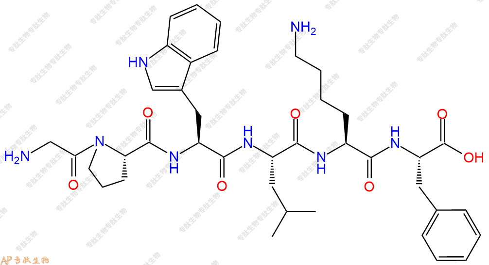 专肽生物产品H2N-Gly-Pro-Trp-Leu-Lys-Phe-OH