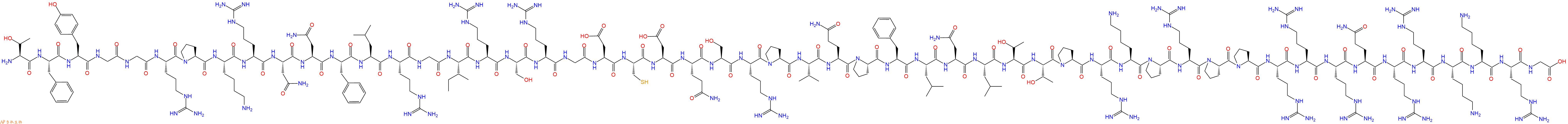 专肽生物产品H2N-Thr-Phe-Tyr-Gly-Gly-Arg-Pro-Lys-Arg-Asn-Asn-Phe-Leu-Arg-Gly-Ile-Arg-Ser-Arg-Gly-Asp-Cys-Asp-Gln-Ser-Arg-Pro-Val-Gln-Pro-Phe-Leu-Asn-Leu-Thr-Thr-Pro-Arg-Lys-Pro-Arg-Pro-Pro-Arg-Arg-Arg-Gln-Arg-Arg-Lys-Lys-Arg-Gly-OH