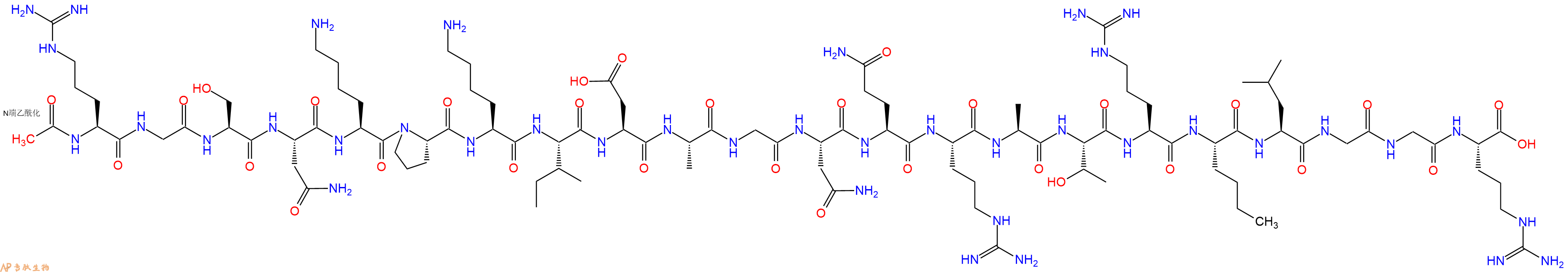 专肽生物产品Ac-Arg-Gly-Ser-Asn-Lys-Pro-Lys-Ile-Asp-Ala-Gly-Asn-Gln-Arg-Ala-Thr-Arg-Nle-Leu-Gly-Gly-Arg-OH