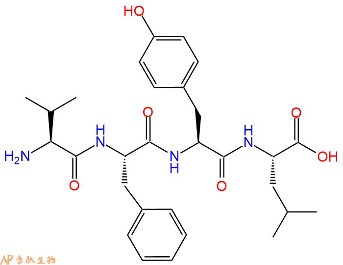 专肽生物产品H2N-Val-Phe-Tyr-Leu-OH