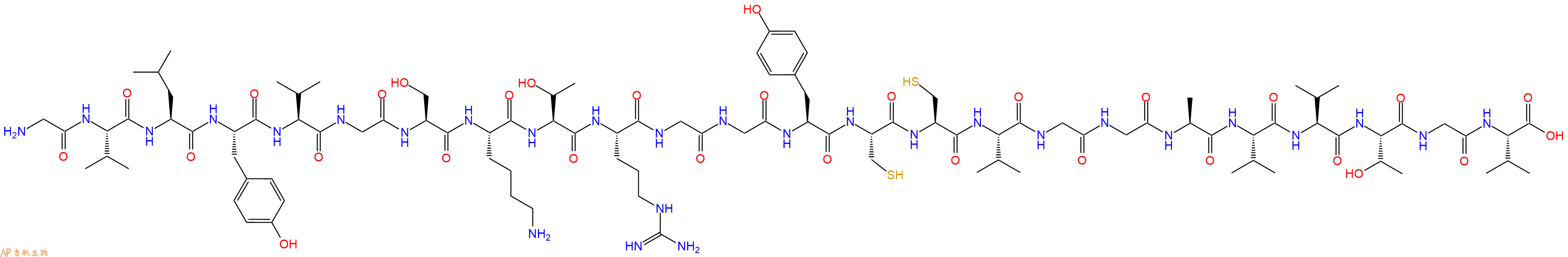 专肽生物产品H2N-Gly-Val-Leu-Tyr-Val-Gly-Ser-Lys-Thr-Arg-Gly-Gly-Tyr-Cys-Cys-Val-Gly-Gly-Ala-Val-Val-Thr-Gly-Val-OH