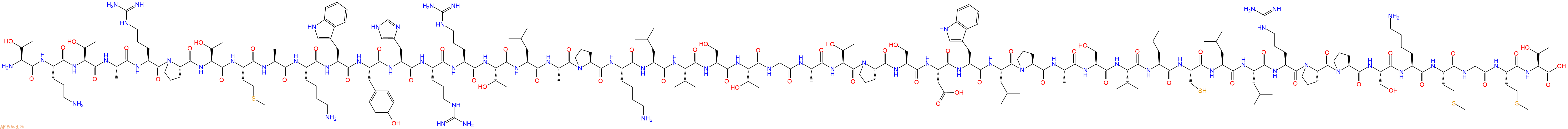 专肽生物产品H2N-Thr-Orn-Thr-Ala-Arg-Pro-Thr-Met-Ala-Lys-Trp-Tyr-His-Arg-Arg-Thr-Leu-Ala-Pro-Lys-Leu-Val-Ser-Thr-Gly-Ala-Thr-Pro-Ser-Asp-Trp-Leu-Pro-Ala-Ser-Val-Leu-Cys-Leu-Leu-Arg-Pro-Pro-Ser-Lys-Met-Gly-Met-Thr-OH