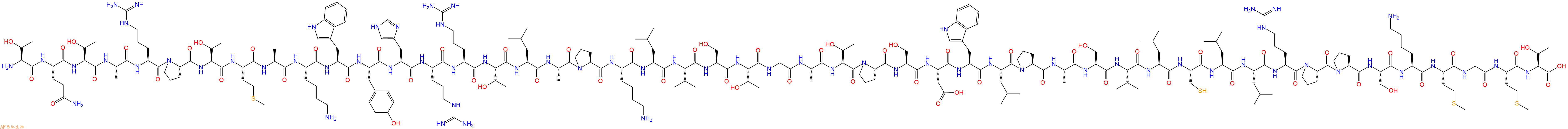 专肽生物产品H2N-Thr-Gln-Thr-Ala-Arg-Pro-Thr-Met-Ala-Lys-Trp-Tyr-His-Arg-Arg-Thr-Leu-Ala-Pro-Lys-Leu-Val-Ser-Thr-Gly-Ala-Thr-Pro-Ser-Asp-Trp-Leu-Pro-Ala-Ser-Val-Leu-Cys-Leu-Leu-Arg-Pro-Pro-Ser-Lys-Met-Gly-Met-Thr-OH