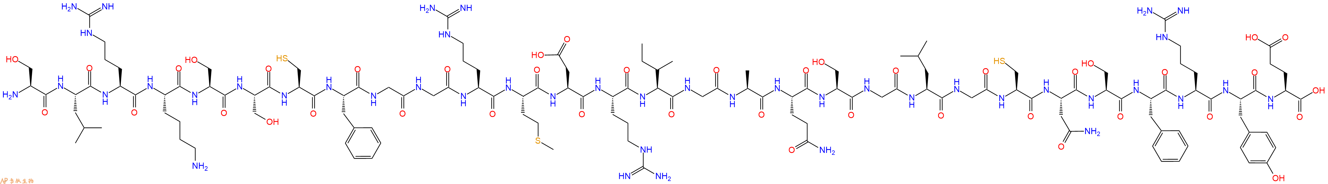 专肽生物产品H2N-Ser-Leu-Arg-Lys-Ser-Ser-Cys-Phe-Gly-Gly-Arg-Met-Asp-Arg-Ile-Gly-Ala-Gln-Ser-Gly-Leu-Gly-Cys-Asn-Ser-Phe-Arg-Tyr-Glu-OH