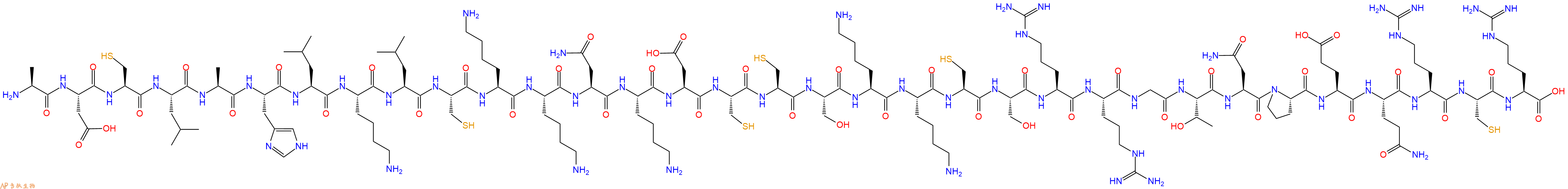 专肽生物产品H2N-Ala-Asp-Cys-Leu-Ala-His-Leu-Lys-Leu-Cys-Lys-Lys-Asn-Lys-Asp-Cys-Cys-Ser-Lys-Lys-Cys-Ser-Arg-Arg-Gly-Thr-Asn-Pro-Glu-Gln-Arg-Cys-Arg-OH