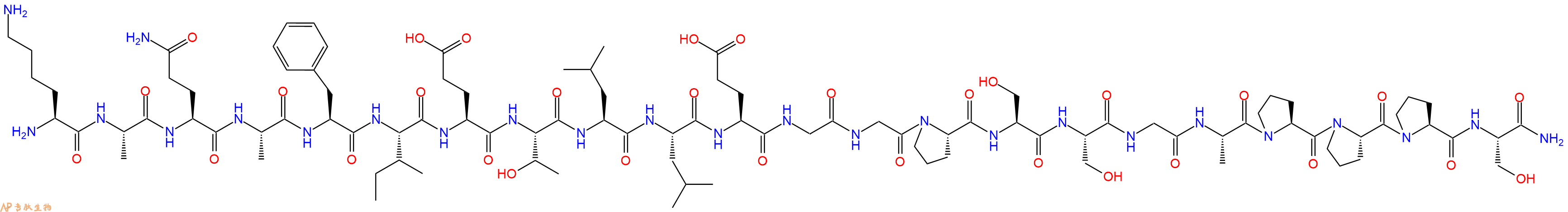 专肽生物产品H2N-Lys-Ala-Gln-Ala-Phe-Ile-Glu-Thr-Leu-Leu-Glu-Gly-Gly-Pro-Ser-Ser-Gly-Ala-Pro-Pro-Pro-Ser-NH2