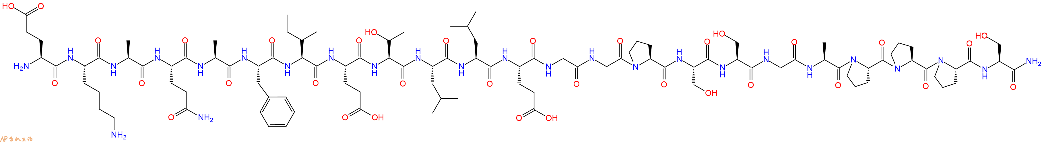 专肽生物产品H2N-Glu-Lys-Ala-Gln-Ala-Phe-Ile-Glu-Thr-Leu-Leu-Glu-Gly-Gly-Pro-Ser-Ser-Gly-Ala-Pro-Pro-Pro-Ser-NH2