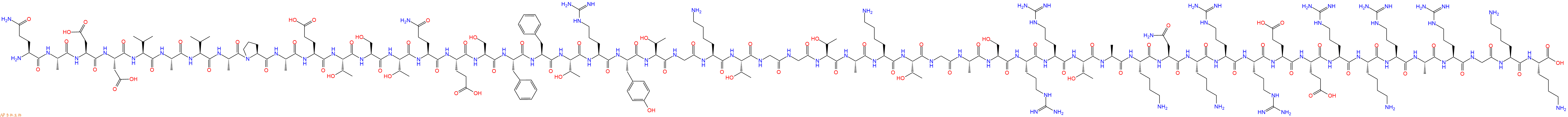 专肽生物产品H2N-Gln-Ala-Asp-Asp-Val-Ala-Val-Ala-Pro-Ala-Glu-Thr-Ser-Thr-Gln-Glu-Ser-Phe-Phe-Thr-Arg-Tyr-Thr-Gly-Lys-Thr-Gly-Gly-Thr-Ala-Lys-Thr-Gly-Ala-Ser-Arg-Arg-Thr-Ala-Lys-Asn-Lys-Arg-Arg-Glu-Glu-Arg-Lys-Arg-Ala-Arg-Gly-Lys-Lys-OH