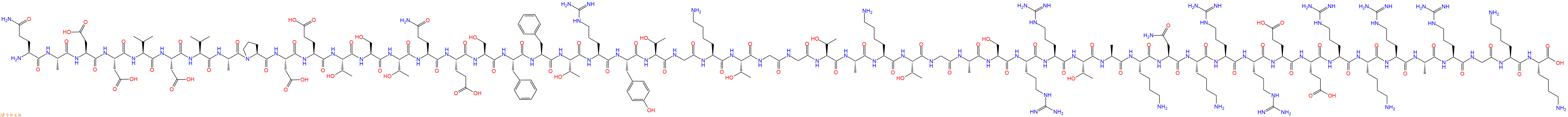 专肽生物产品H2N-Gln-Ala-Asp-Asp-Val-Asp-Val-Ala-Pro-Asp-Glu-Thr-Ser-Thr-Gln-Glu-Ser-Phe-Phe-Thr-Arg-Tyr-Thr-Gly-Lys-Thr-Gly-Gly-Thr-Ala-Lys-Thr-Gly-Ala-Ser-Arg-Arg-Thr-Ala-Lys-Asn-Lys-Arg-Arg-Glu-Glu-Arg-Lys-Arg-Ala-Arg-Gly-Lys-Lys-OH