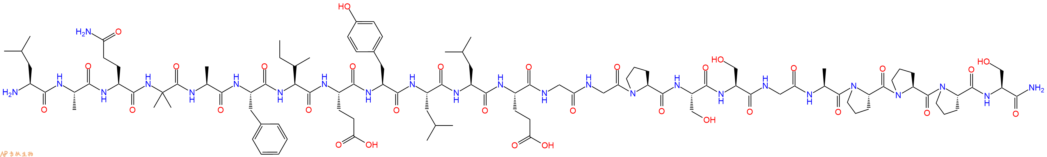 专肽生物产品H2N-Leu-Ala-Gln-Aib-Ala-Phe-Ile-Glu-Tyr-Leu-Leu-Glu-Gly-Gly-Pro-Ser-Ser-Gly-Ala-Pro-Pro-Pro-Ser-NH2