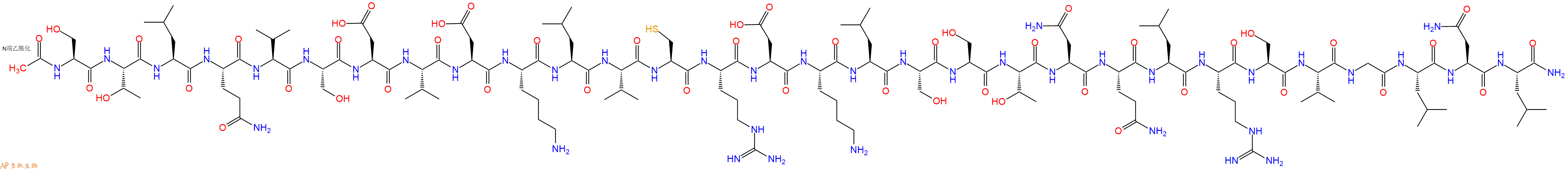 专肽生物产品Ac-Ser-Thr-Leu-Gln-Val-Ser-Asp-Val-Asp-Lys-Leu-Val-Cys-Arg-Asp-Lys-Leu-Ser-Ser-Thr-Asn-Gln-Leu-Arg-Ser-Val-Gly-Leu-Asn-Leu-NH2