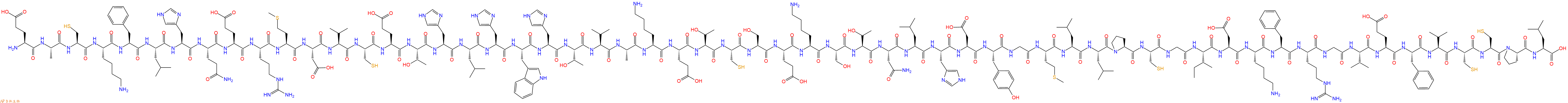 专肽生物产品H2N-Glu-Ala-Cys-Lys-Phe-Leu-His-Gln-Glu-Arg-Met-Asp-Val-Cys-Glu-Thr-His-Leu-His-Trp-His-Thr-Val-Ala-Lys-Glu-Thr-Cys-Ser-Glu-Lys-Ser-Thr-Asn-Leu-His-Asp-Tyr-Gly-Met-Leu-Leu-Pro-Cys-Gly-Ile-Asp-Lys-Phe-Arg-Gly-Val-Glu-Phe-Val-Cys-Cys-Pro-Leu-OH
