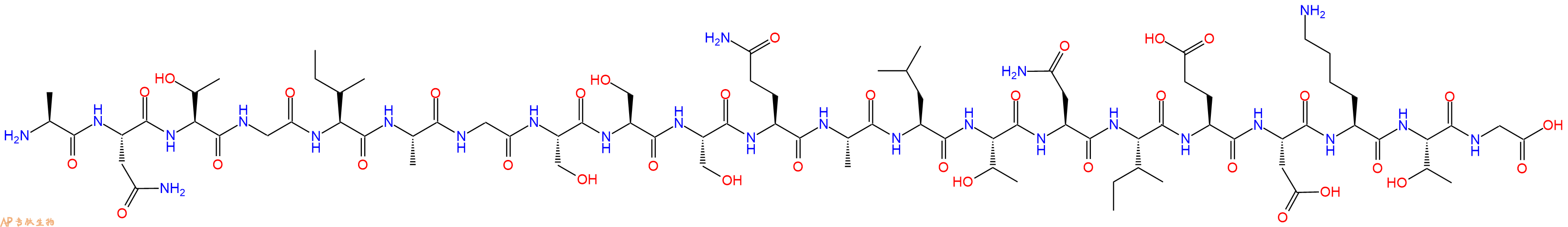 专肽生物产品H2N-Ala-Asn-Thr-Gly-Ile-Ala-Gly-Ser-Ser-Ser-Gln-Ala-Leu-Thr-Asn-Ile-Glu-Asp-Lys-Thr-Gly-OH