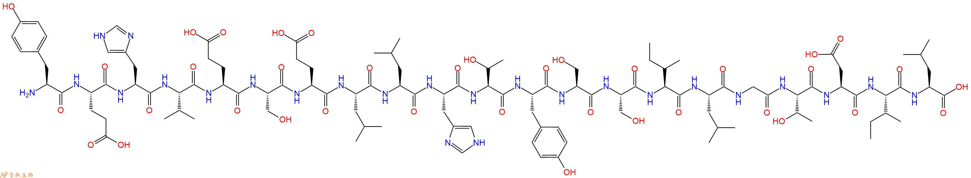 专肽生物产品H2N-Tyr-Glu-His-Val-Glu-Ser-Glu-Leu-Leu-His-Thr-Tyr-Ser-Ser-Ile-Leu-Gly-Thr-Asp-Ile-Leu-OH