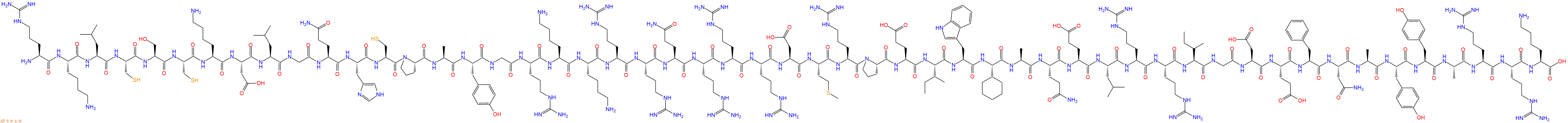 专肽生物产品H2N-Arg-Lys-Leu-Cys-Ser-Cys-Lys-Asp-Leu-Gly-Gln-His-Cys-Pro-Ala-Tyr-Gly-Arg-Lys-Lys-Arg-Arg-Gln-Arg-Arg-Arg-Asp-Met-Arg-Pro-Glu-Ile-Trp-Chg-Ala-Gln-Glu-Leu-Arg-Arg-Ile-Gly-Asp-Glu-Phe-Asn-Ala-Tyr-Tyr-Ala-Arg-Arg-Lys-OH