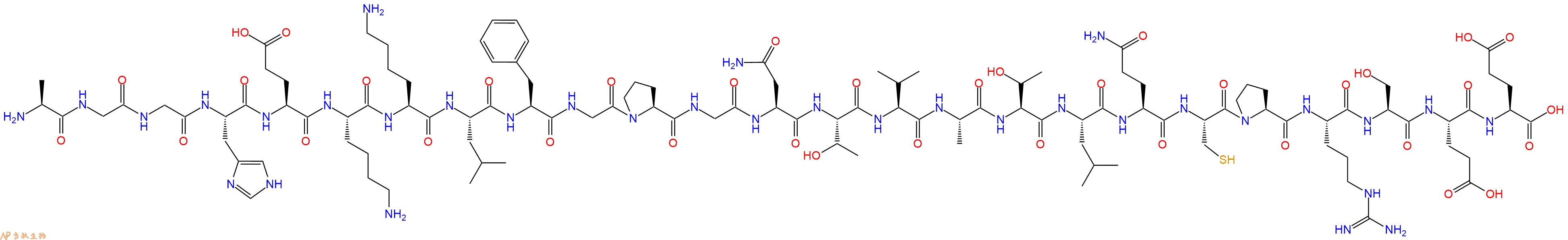 专肽生物产品H2N-Ala-Gly-Gly-His-Glu-Lys-Lys-Leu-Phe-Gly-Pro-Gly-Asn-Thr-Val-Ala-Thr-Leu-Gln-Cys-Pro-Arg-Ser-Glu-Glu-OH