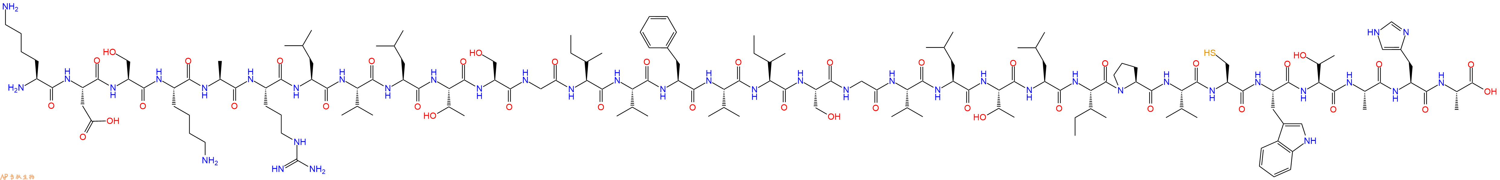 专肽生物产品H2N-Lys-Asp-Ser-Lys-Ala-Arg-Leu-Val-Leu-Thr-Ser-Gly-Ile-Val-Phe-Val-Ile-Ser-Gly-Val-Leu-Thr-Leu-Ile-Pro-Val-Cys-Trp-Thr-Ala-His-Ala-OH