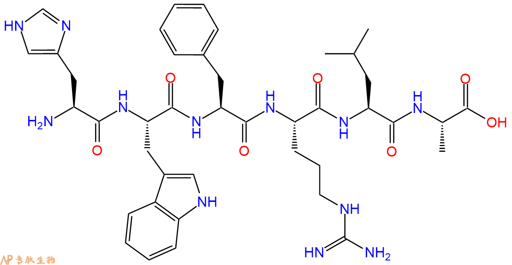 专肽生物产品H2N-His-Trp-Phe-Arg-Leu-Ala-OH