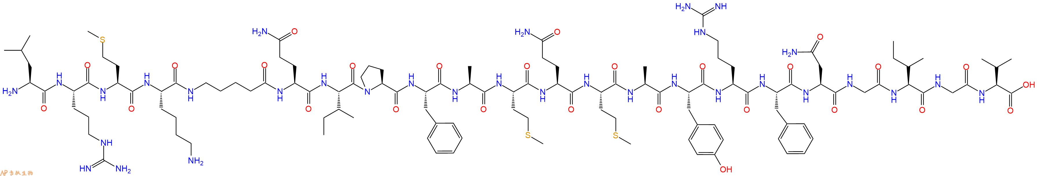 专肽生物产品H2N-Leu-Arg-Met-Lys-Ava-Gln-Ile-Pro-Phe-Ala-Met-Gln-Met-Ala-Tyr-Arg-Phe-Asn-Gly-Ile-Gly-Val-OH