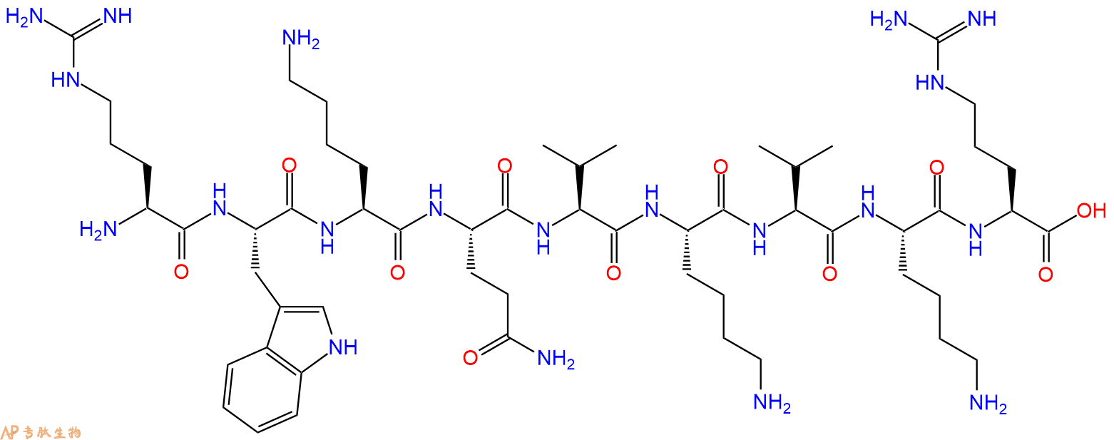 专肽生物产品H2N-Arg-Trp-Lys-Gln-Val-Lys-Val-Lys-Arg-OH