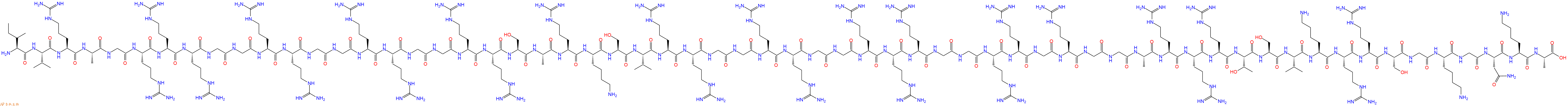 专肽生物产品H2N-Ile-Val-Arg-Ala-Gly-Arg-Arg-Arg-Gly-Gly-Arg-Arg-Gly-Gly-Arg-Arg-Gly-Gly-Arg-Arg-Ser-Ala-Arg-Lys-Ser-Val-Arg-Arg-Gly-Gly-Arg-Arg-Gly-Gly-Arg-Arg-Arg-Gly-Gly-Arg-Arg-Gly-Arg-Gly-Gly-Ala-Arg-Arg-Arg-Thr-Ser-Val-Lys-Arg-Arg-Ser-Gly-Lys-Gly-Asn-Lys-Ala-OH
