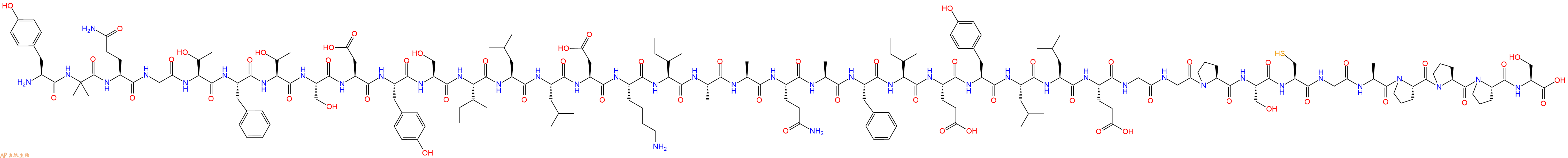 专肽生物产品H2N-Tyr-Aib-Gln-Gly-Thr-Phe-Thr-Ser-Asp-Tyr-Ser-Ile-Leu-Leu-Asp-Lys-Ile-Ala-Ala-Gln-Ala-Phe-Ile-Glu-Tyr-Leu-Leu-Glu-Gly-Gly-Pro-Ser-Cys-Gly-Ala-Pro-Pro-Pro-Ser-OH
