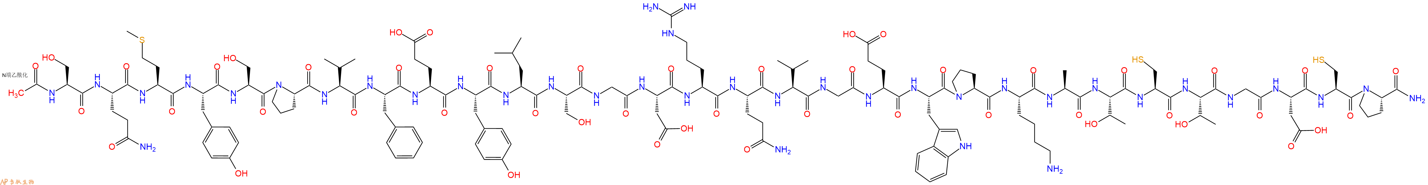 专肽生物产品Ac-Ser-Gln-Met-Tyr-Ser-Pro-Val-Phe-Glu-Tyr-Leu-Ser-Gly-Asp-Arg-Gln-Val-Gly-Glu-Trp-Pro-Lys-Ala-Thr-Cys-Thr-Gly-Asp-Cys-Pro-NH2