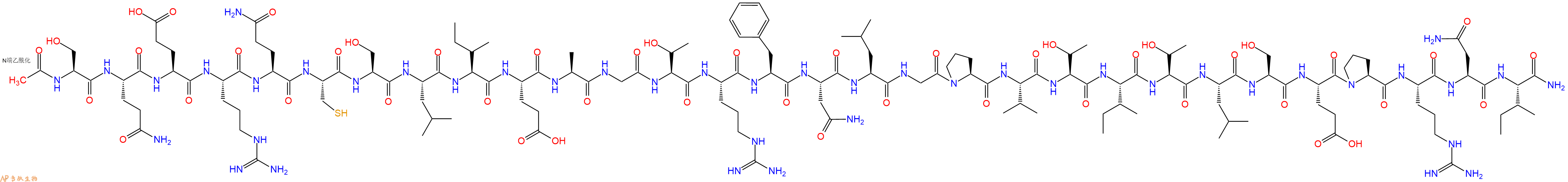 专肽生物产品Ac-Ser-Gln-Glu-Arg-Gln-Cys-Ser-Leu-Ile-Glu-Ala-Gly-Thr-Arg-Phe-Asn-Leu-Gly-Pro-Val-Thr-Ile-Thr-Leu-Ser-Glu-Pro-Arg-Asn-Ile-NH2