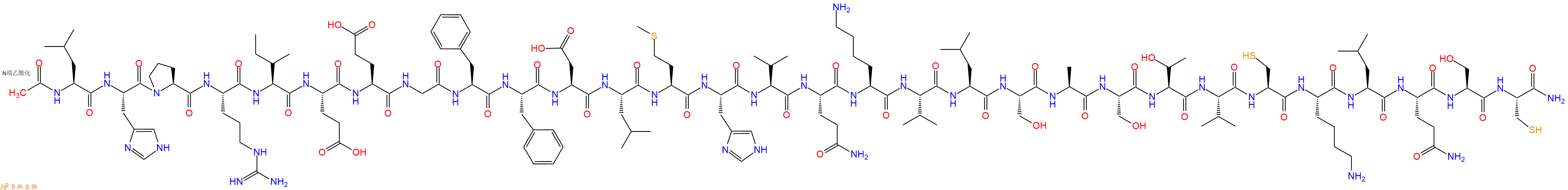 专肽生物产品Ac-Leu-His-Pro-Arg-Ile-Glu-Glu-Gly-Phe-Phe-Asp-Leu-Met-His-Val-Gln-Lys-Val-Leu-Ser-Ala-Ser-Thr-Val-Cys-Lys-Leu-Gln-Ser-Cys-NH2