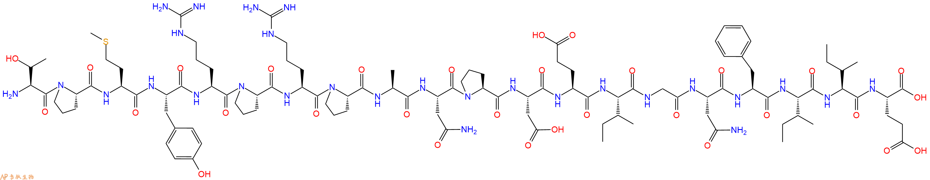 专肽生物产品H2N-Thr-Pro-Met-Tyr-Arg-Pro-Arg-Pro-Ala-Asn-Pro-Asp-Glu-Ile-Gly-Asn-Phe-Ile-Ile-Glu-OH