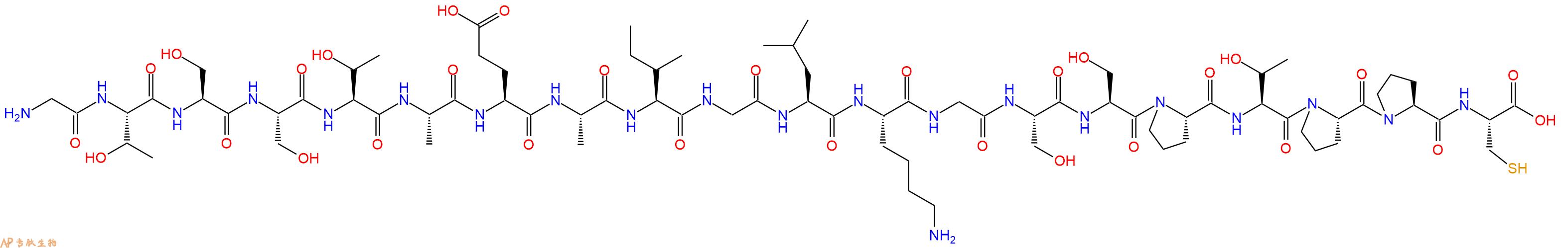 专肽生物产品H2N-Gly-Thr-Ser-Ser-Thr-Ala-Glu-Ala-Ile-Gly-Leu-Lys-Gly-Ser-Ser-Pro-Thr-Pro-Pro-Cys-OH