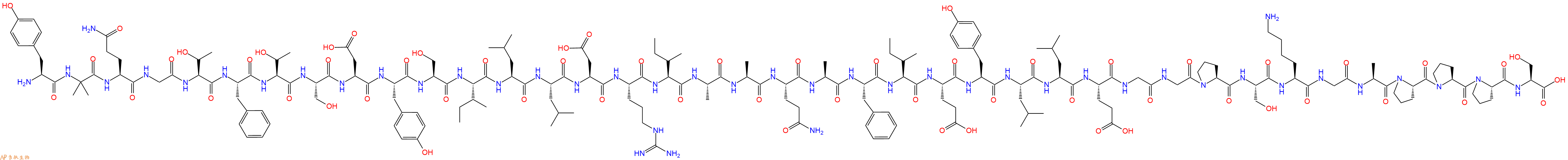 专肽生物产品H2N-Tyr-Aib-Gln-Gly-Thr-Phe-Thr-Ser-Asp-Tyr-Ser-Ile-Leu-Leu-Asp-Arg-Ile-Ala-Ala-Gln-Ala-Phe-Ile-Glu-Tyr-Leu-Leu-Glu-Gly-Gly-Pro-Ser-Lys-Gly-Ala-Pro-Pro-Pro-Ser-OH