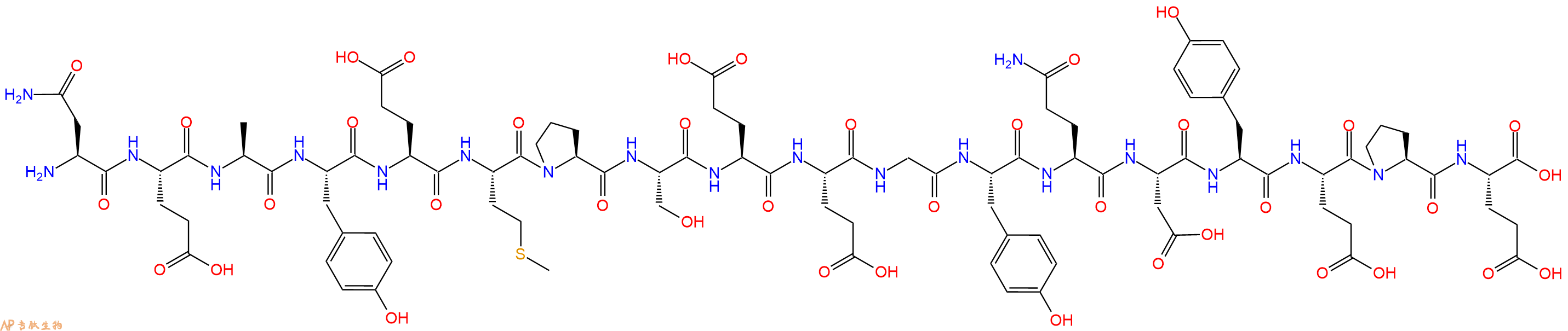 专肽生物产品H2N-Asn-Glu-Ala-Tyr-Glu-Met-Pro-Ser-Glu-Glu-Gly-Tyr-Gln-Asp-Tyr-Glu-Pro-Glu-OH