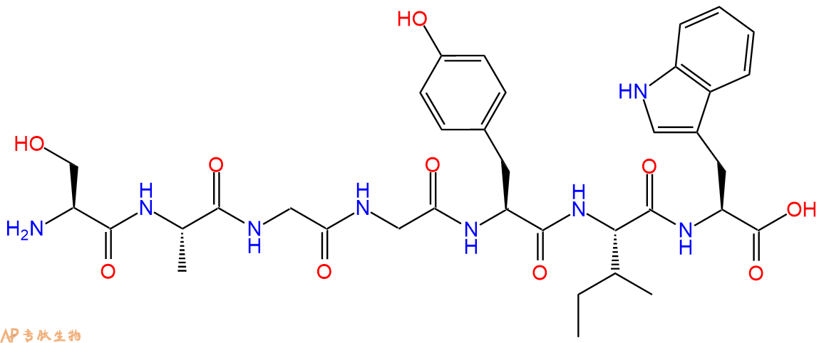 专肽生物产品H2N-Ser-Ala-Gly-Gly-Tyr-Ile-Trp-OH