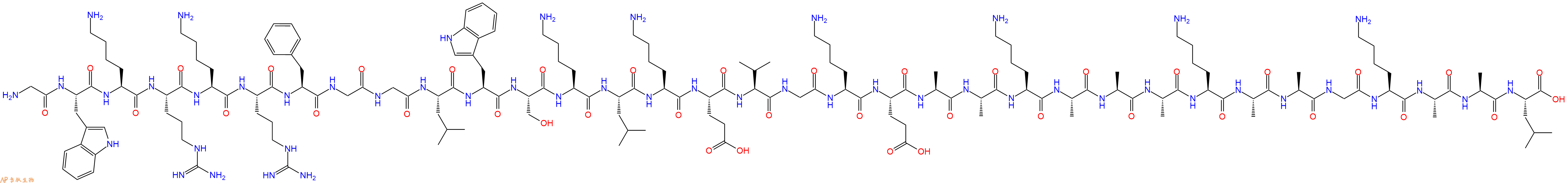 专肽生物产品H2N-Gly-Trp-Lys-Arg-Lys-Arg-Phe-Gly-Gly-Leu-Trp-Ser-Lys-Leu-Lys-Glu-Val-Gly-Lys-Glu-Ala-Ala-Lys-Ala-Ala-Ala-Lys-Ala-Ala-Gly-Lys-Ala-Ala-Leu-OH