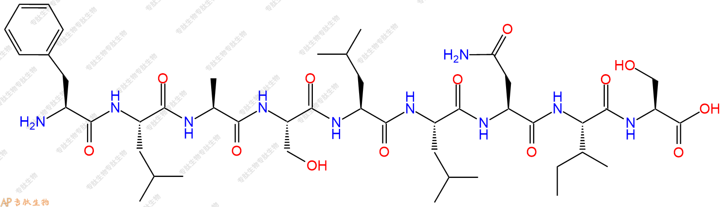 专肽生物产品H2N-Phe-Leu-Ala-Ser-Leu-Leu-Asn-Ile-Ser-OH