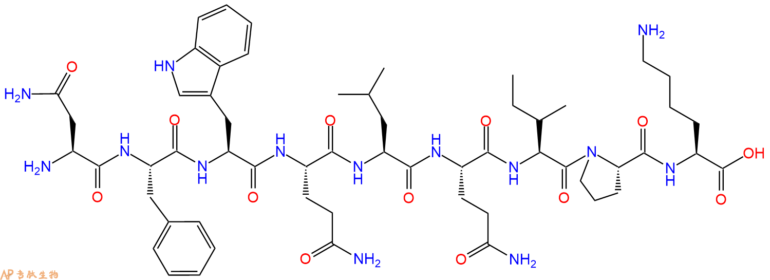 专肽生物产品H2N-Asn-Phe-Trp-Gln-Leu-Gln-Ile-Pro-Lys-OH