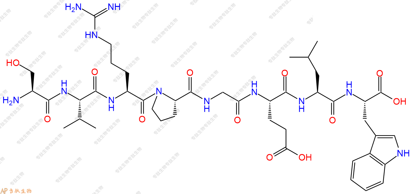 专肽生物产品H2N-Ser-Val-Arg-Pro-Gly-Glu-Leu-Trp-OH