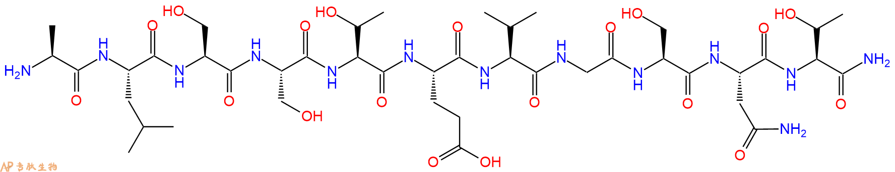 专肽生物产品H2N-Ala-Leu-Ser-Ser-Thr-Glu-Val-Gly-Ser-Asn-Thr-NH2
