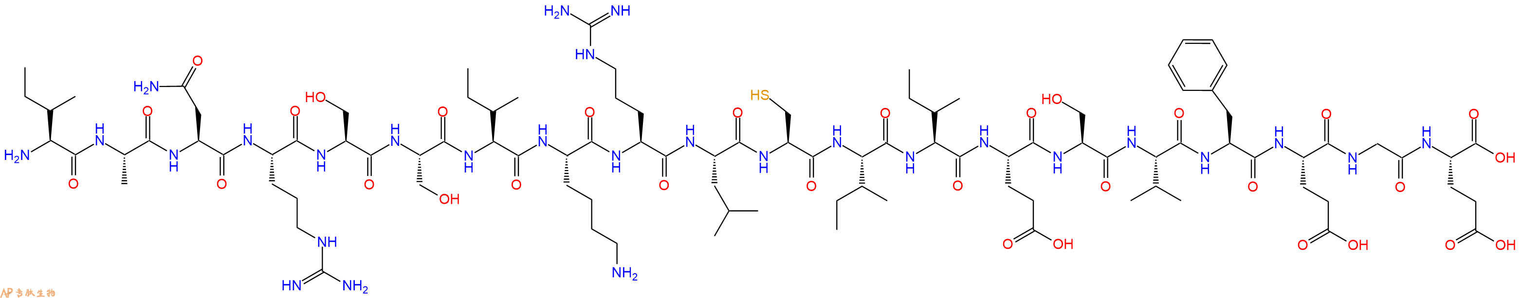 专肽生物产品H2N-Ile-Ala-Asn-Arg-Ser-Ser-Ile-Lys-Arg-Leu-Cys-Ile-Ile-Glu-Ser-Val-Phe-Glu-Gly-Glu-OH