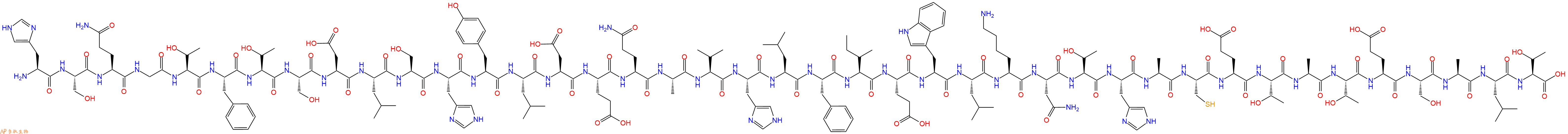 专肽生物产品H2N-His-Ser-Gln-Gly-Thr-Phe-Thr-Ser-Asp-Leu-Ser-His-Tyr-Leu-Asp-Glu-Gln-Ala-Val-His-Leu-Phe-Ile-Glu-Trp-Leu-Lys-Asn-Thr-His-Ala-Cys-Glu-Thr-Ala-Thr-Glu-Ser-Ala-Leu-Thr-OH
